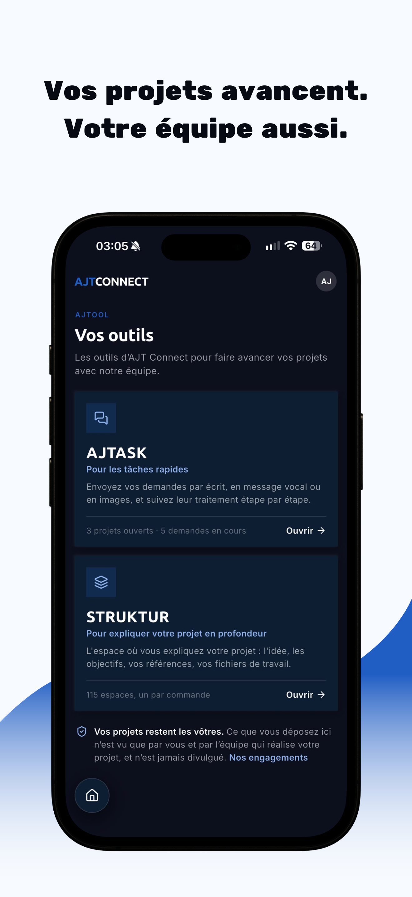 «Ihre Projekte kommen voran. Ihr Team auch.» AJTOOL in AJT Connect: AJTASK und STRUKTUR.